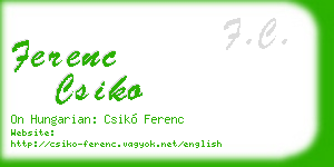 ferenc csiko business card
