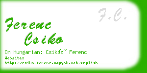 ferenc csiko business card